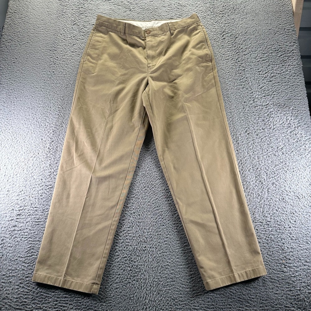 L.L.Bean Pant Mens 35x30‎ Brown Khakis Straight Leg Utility Workwear Technician